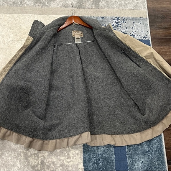 Vintage L.L. Bean Men's Tan Jacket Outdoor Workwear Fleece Lining Size XL - Picture 7 of 12